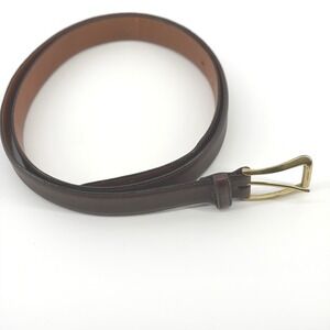 Burberrys Genuine Leather Belt Mens 42 Brown Brass Buckle Made in USA Vintage